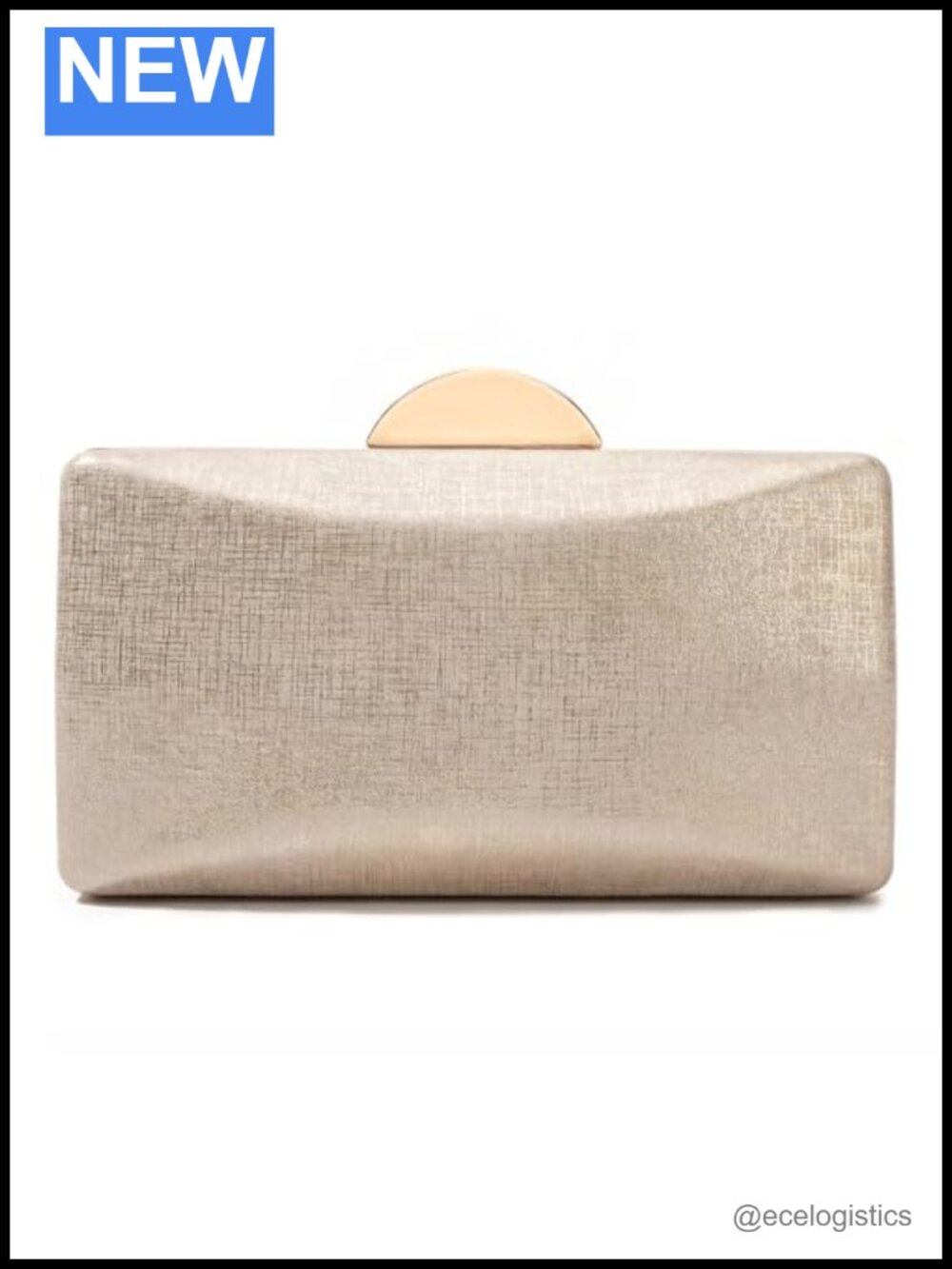 Hard Shell Evening Clutch with Glitter Design and Detachable Chain Strap